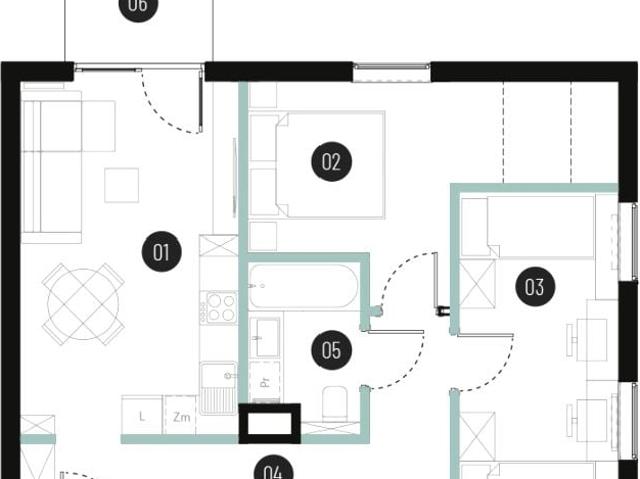Mieszkanie 53,8m²