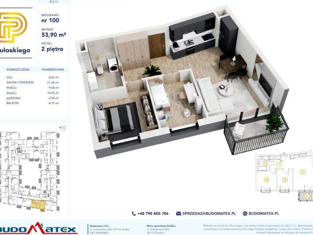 Mieszkanie 53,9m²