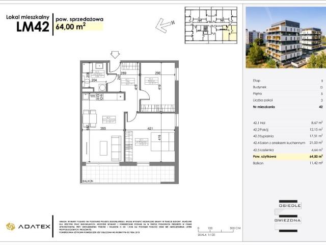 Mieszkanie 64m²