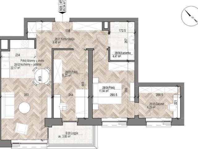 Mieszkanie 65,5m²