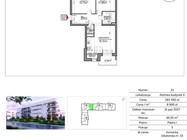 Mieszkanie 65,6m²