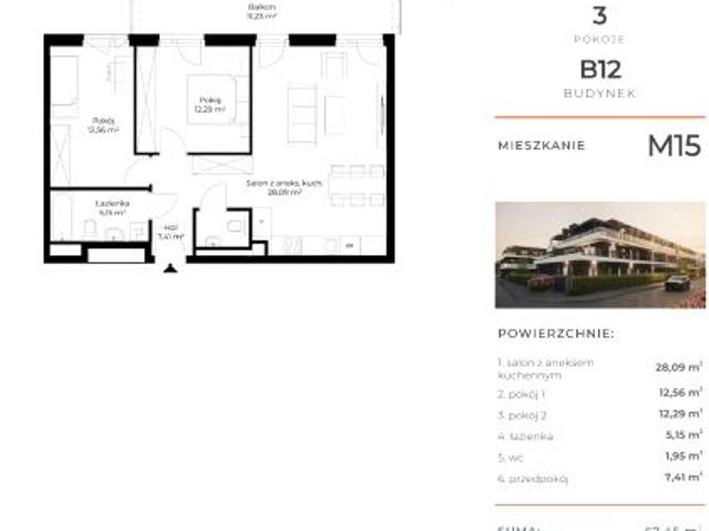Mieszkanie 67,5m²