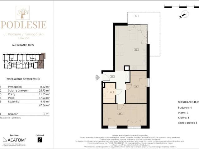 Mieszkanie 67,6m²