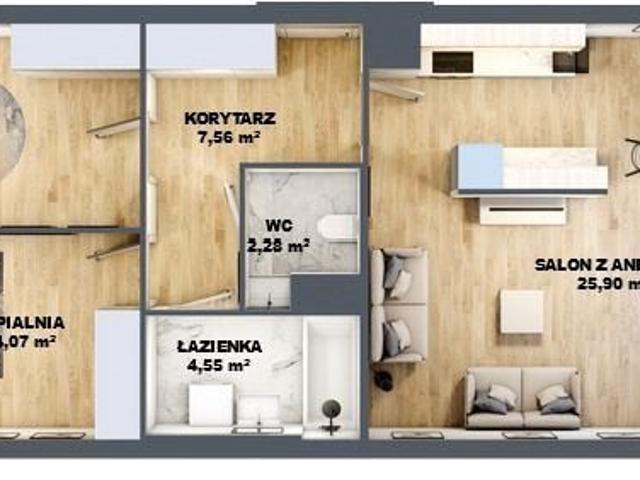 Mieszkanie 67,90 m², Lublin