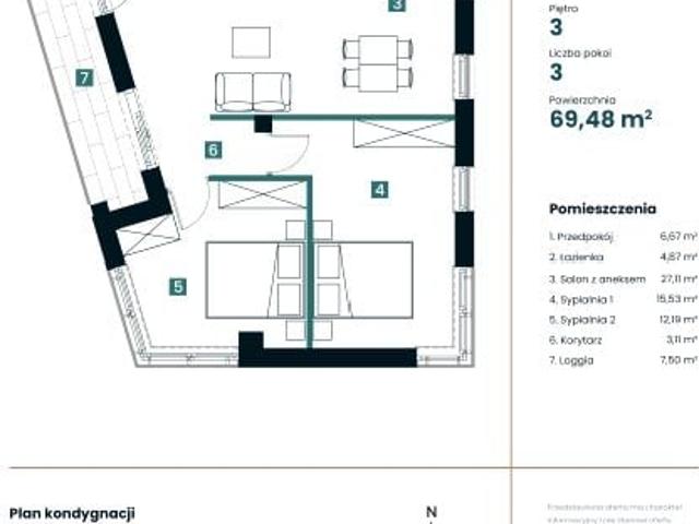 Mieszkanie 69,5m²