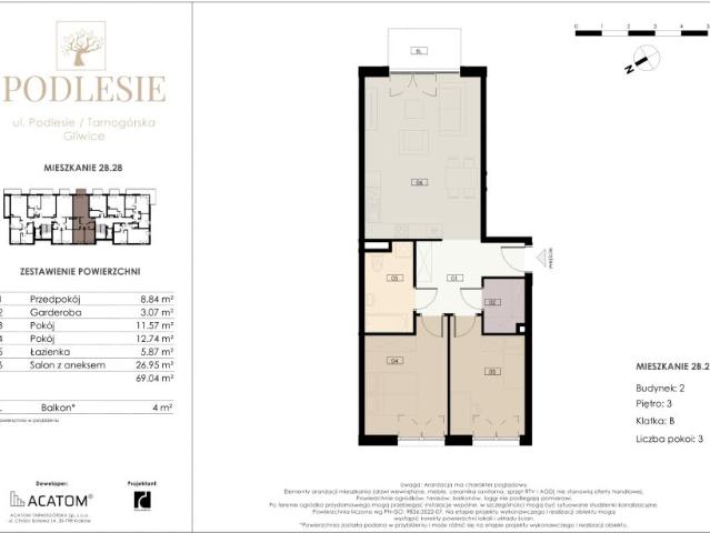 Mieszkanie 69m²