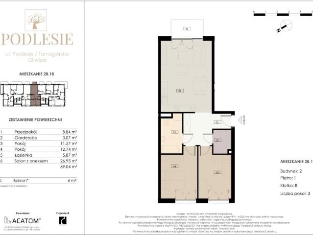 Mieszkanie 69m²