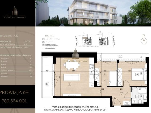 Mieszkanie 60,10 m², Bydgoszcz
