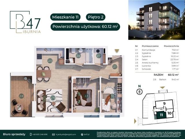 Mieszkanie 60,1m²