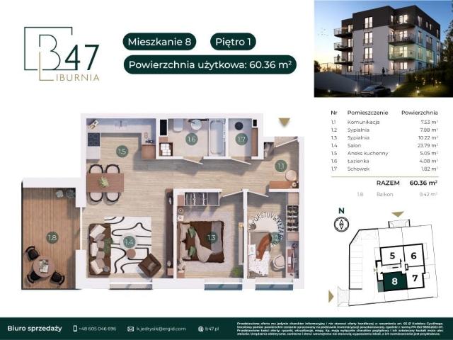 Mieszkanie 60,4m²