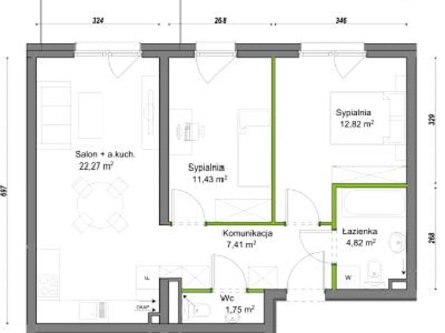 Mieszkanie 60,5m²