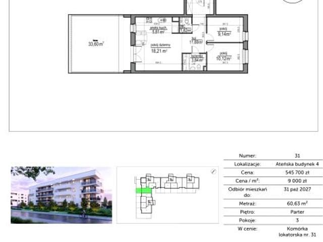 Mieszkanie 60,6m²