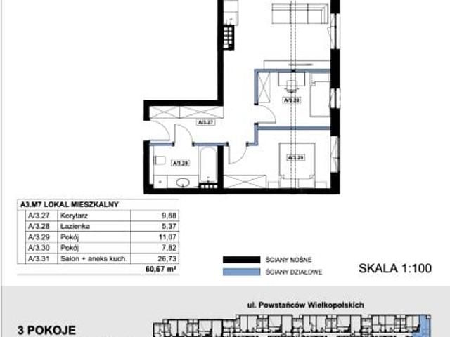 Mieszkanie 60,7m²