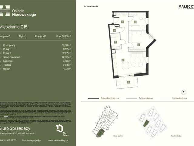 Mieszkanie 60,7m²