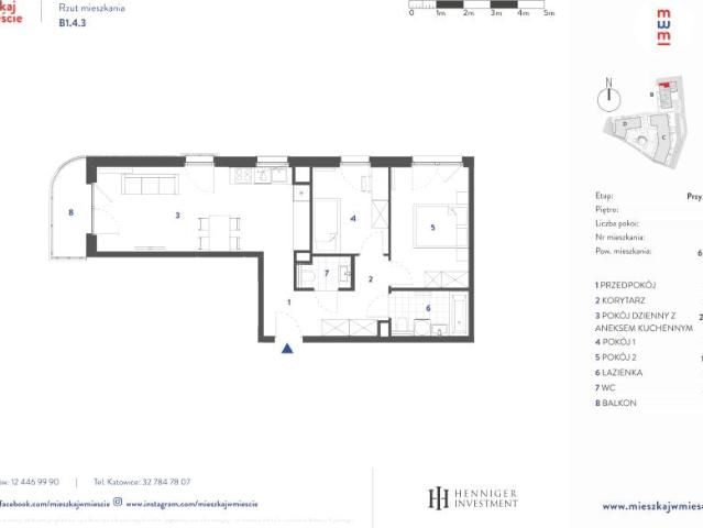 Mieszkanie 60,9m²