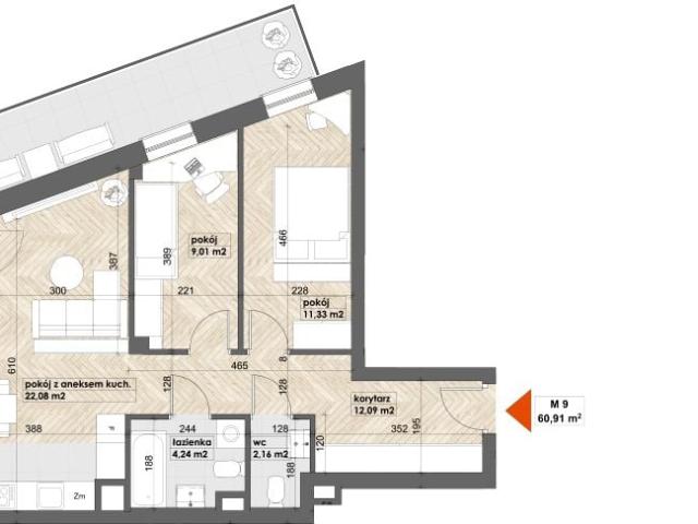 Mieszkanie 60,9m²