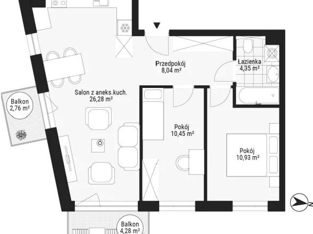 Mieszkanie 60m²