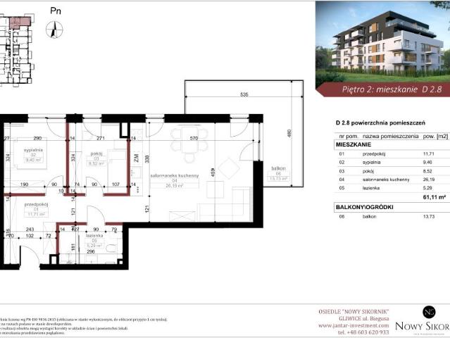 Mieszkanie 61,1m²