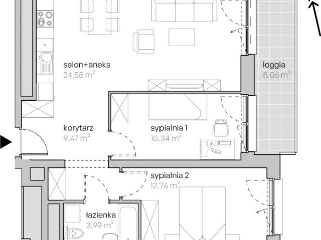Mieszkanie 61,3m²
