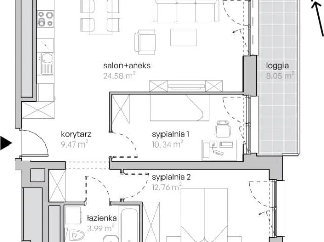 Mieszkanie 61,2m²