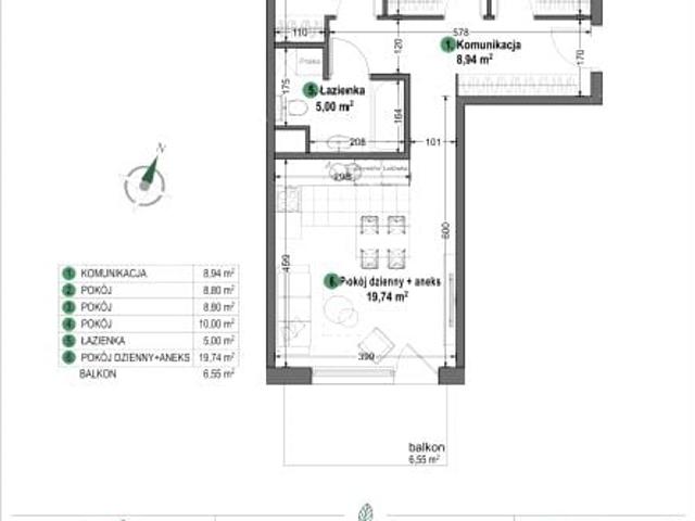Mieszkanie 61,3m²