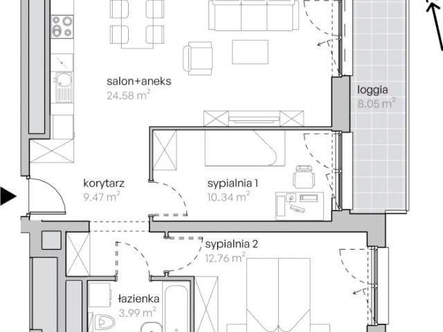 Mieszkanie 61,3m²