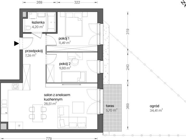 Mieszkanie 61,5m²