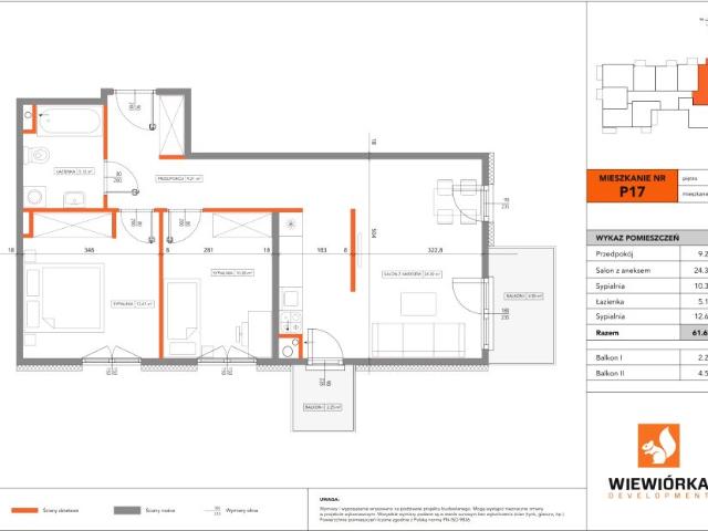 Mieszkanie 61,6m²