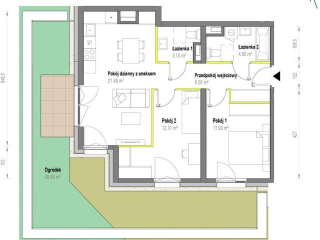 Mieszkanie 61,6m²