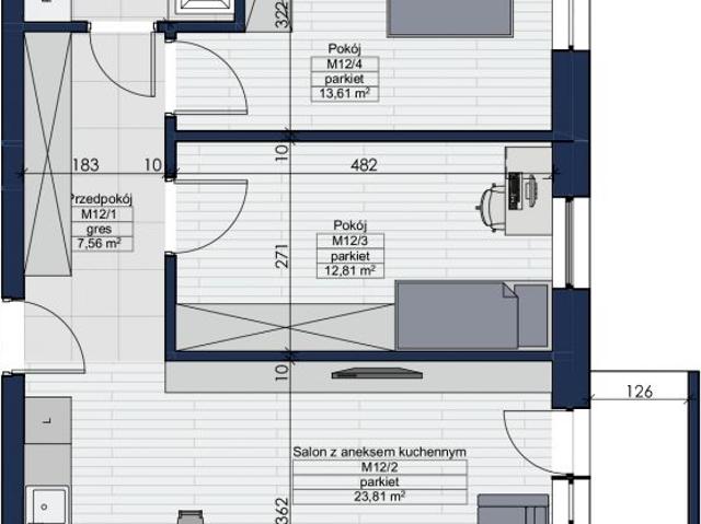 Mieszkanie 61,7m²
