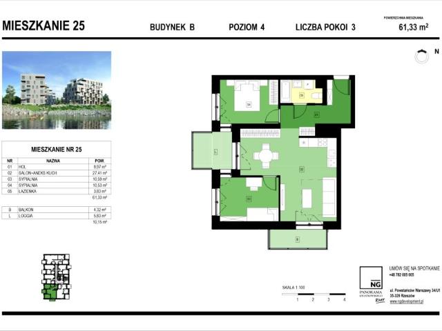Mieszkanie 61,7m²