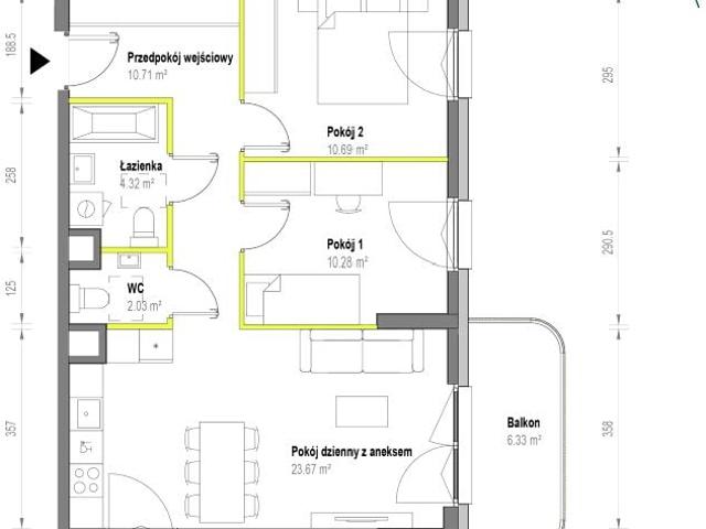 Mieszkanie 61,7m²
