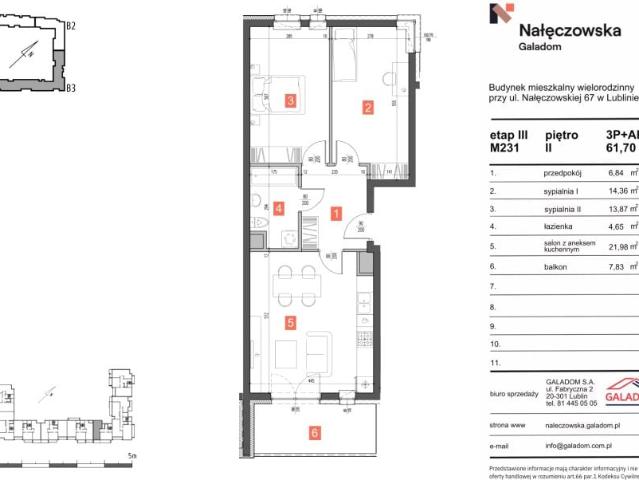 Mieszkanie 61,7m²