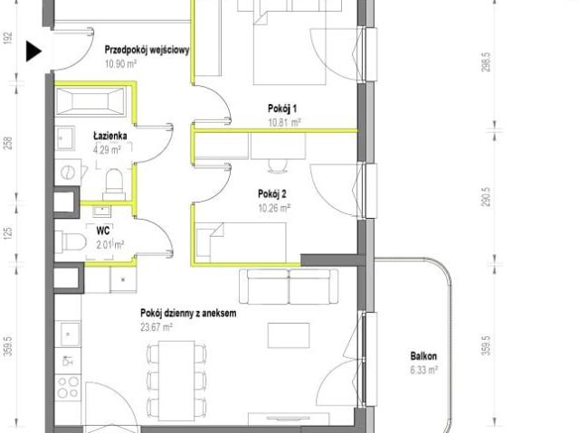 Mieszkanie 61,9m²
