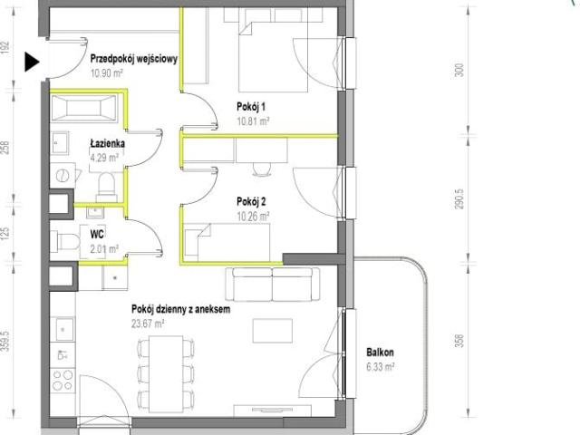 Mieszkanie 61,9m²