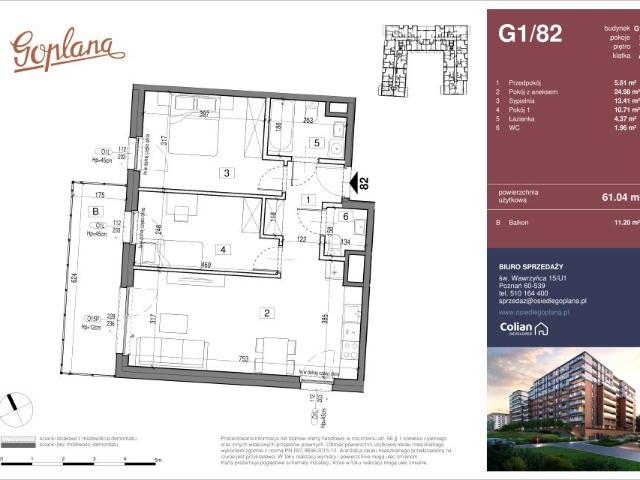 Mieszkanie 61m²