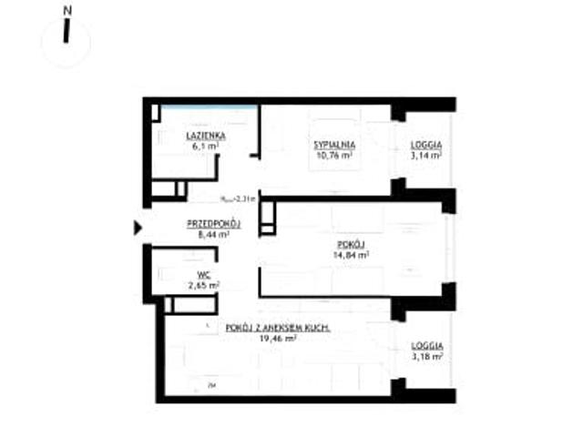 Mieszkanie 62,3m²