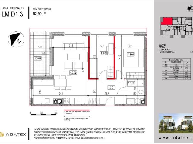 Mieszkanie 62,9m²