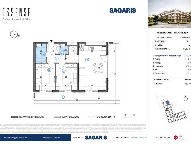 Mieszkanie 62,9m²