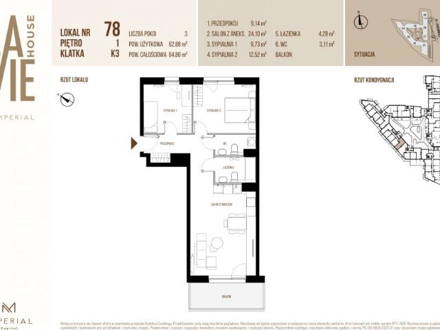 Mieszkanie 62,9m²