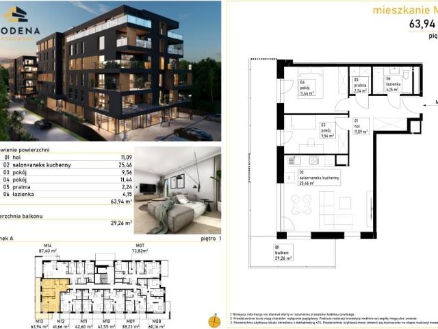 Mieszkanie 63,6m²