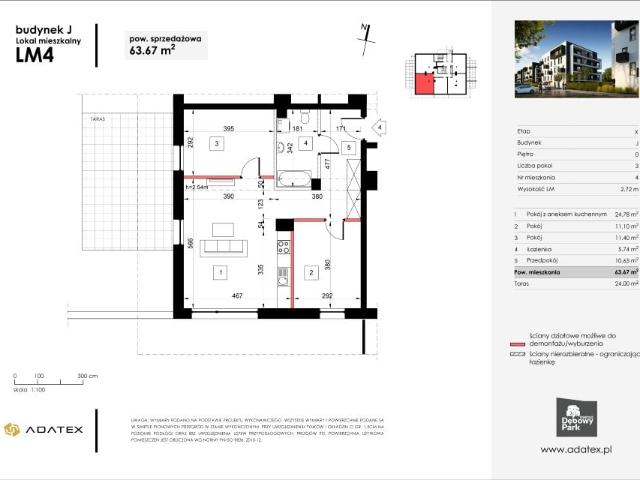 Mieszkanie 63,7m²