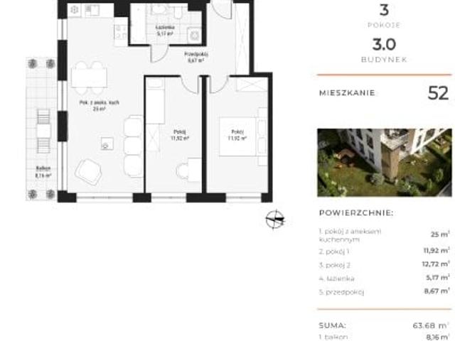 Mieszkanie 63,7m²