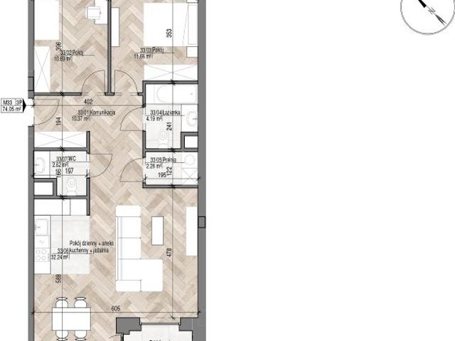 Mieszkanie 74,1m²