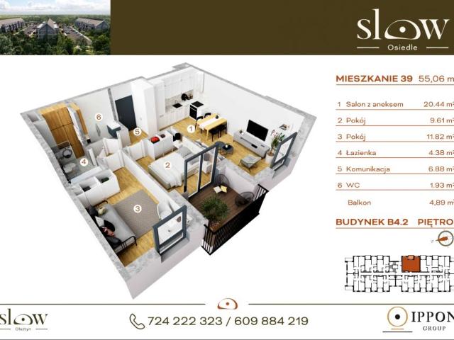 Mieszkanie 55,1m²