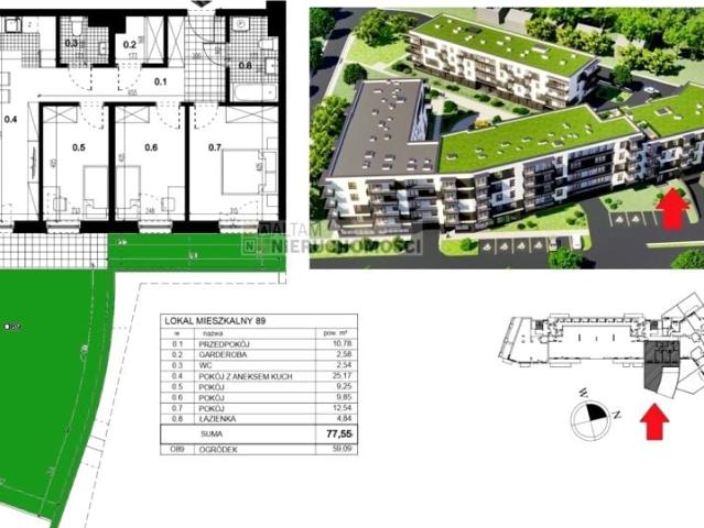 Mieszkanie 77,55 m², Kraków