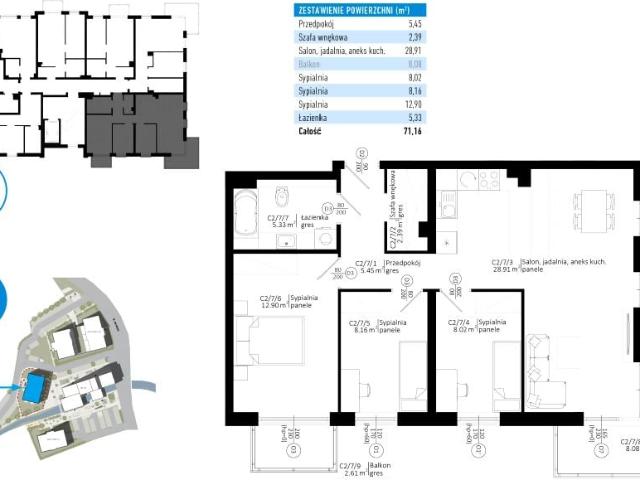Mieszkanie 71,2m²