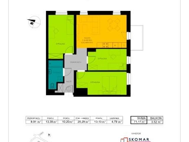Mieszkanie 71,2m²