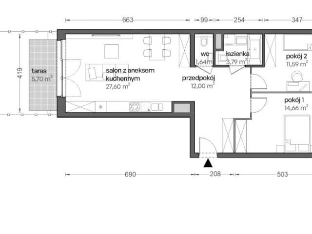Mieszkanie 71,3m²