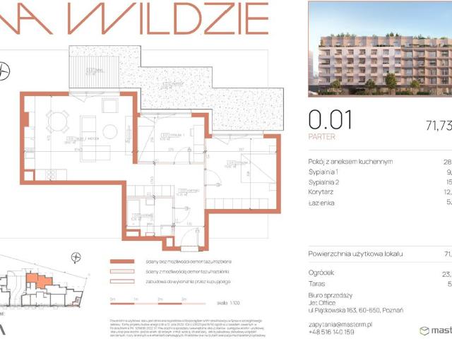 Mieszkanie, 71.73 m2, 3 pokoje